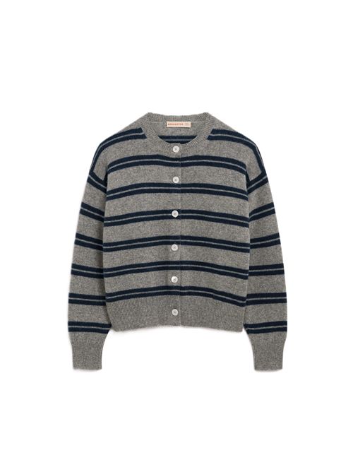 Ada Crewneck Cardigan &DAUGHTER | KDA00838FLANNEL GREY WITH NAVY